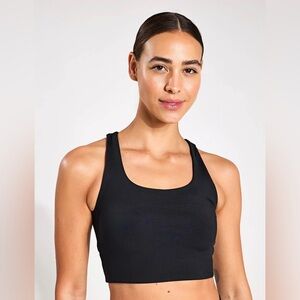 Girlfriend Collective Paloma Longline Racerback Bra in Black Women’s Small